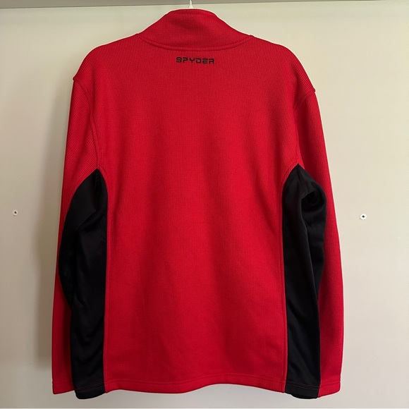 Spyder Raider 2.0 Thermal Track Jacket Waffleknit Full Zip Fleece Red Black - L - Picture 6 of 7